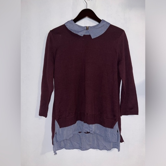 Tommy Hilfiger Sweaters - Tommy Hilfiger Women’s Pullover Collard Sweater With Gold Logo Zipper Size Large